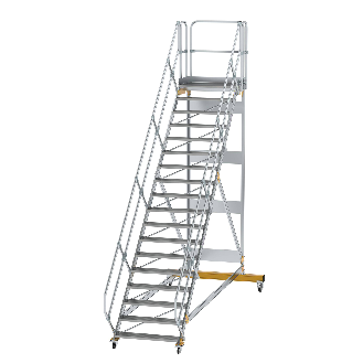 Plattformtreppe fahrbar 45° Stufenbreite 1000mm 18 Stufen-Beschreibung lesen
