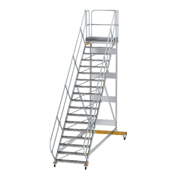 Plattformtreppe fahrbar 45° Stufenbreite 1000mm 18 Stufen Plattformtreppe fahrbar 45° Stufenbreite 1000mm 18 Stufen-Beschreibung lesen