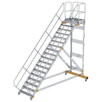 Plattformtreppe fahrbar 45° Stufenbreite 1000mm 18 Stufen-Beschreibung lesen