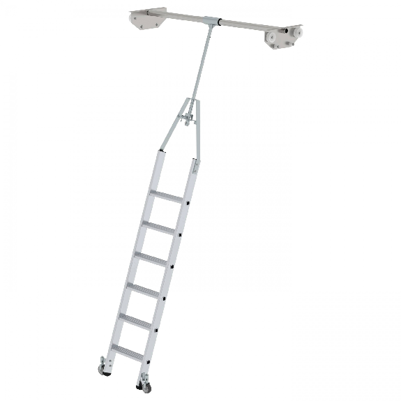 Aluminium-Regalleiter für Doppelregal drehbar 6 Stufen Aluminium-Regalleiter für Doppelregal drehbar 6 Stufen-Beschreibung lesen