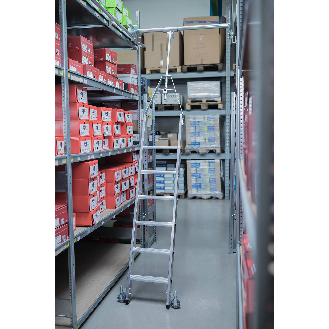 Aluminium-Regalleiter für Doppelregal drehbar 6 Stufen-Beschreibung lesen
