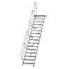 Treppe mit Plattform 45°, Handlauf, 800mm Stufenbreite, 16 Stufen