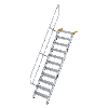 Treppe 60° inkl. Handlauf, 800mm Stufenbreite, 11 Stufen