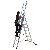 Premium 30766 Mehrzweckleiter, 3-teilig 3x8 Sprossen mit Vario-Traverse