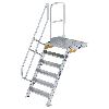Treppe mit Plattform 60°, Handlauf, 800mm Stufenbreite, 6 Stufen