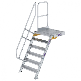 Treppe mit Plattform 60°, Handlauf, 800mm Stufenbreite, 6 Stufen-Beschreibung lesen