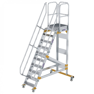 Plattformtreppe fahrbar 60° Stufenbreite 600mm 10 Stufen-Beschreibung lesen