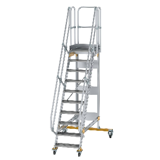 Plattformtreppe fahrbar 60° Stufenbreite 600mm 10 Stufen-Beschreibung lesen
