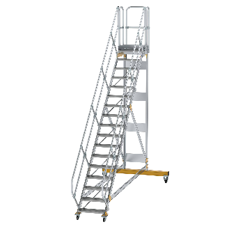 Plattformtreppe fahrbar 45° Stufenbreite 600mm 17 Stufen-Beschreibung lesen