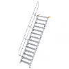 Treppe 60° inkl. Handlauf, 1000mm Stufenbreite, 14 Stufen