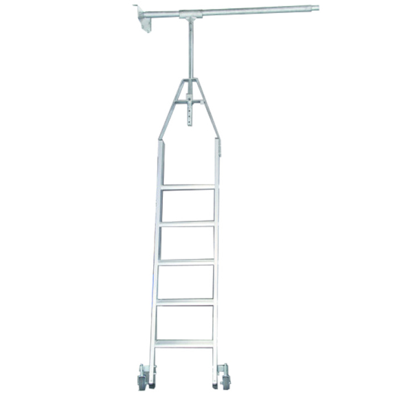 Escalera de aluminio premium para estantería doble, giratoria con 7 peldaños-Leer más