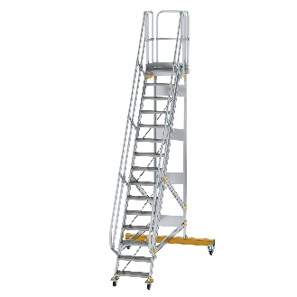Plattformtreppe fahrbar 60° Stufenbreite 600mm 15 Stufen-Beschreibung lesen