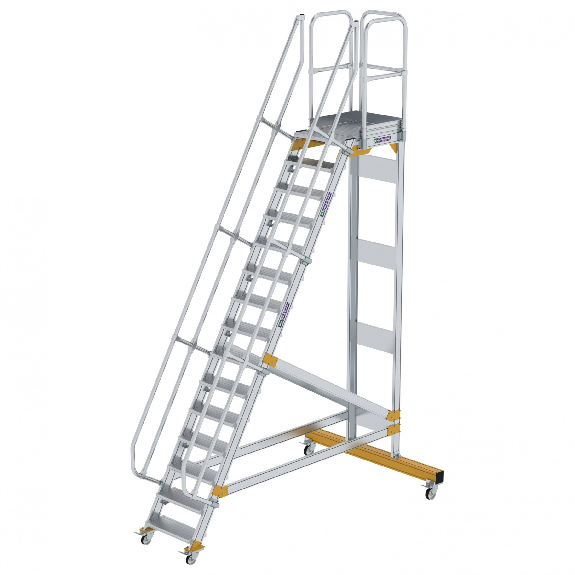 Plattformtreppe fahrbar 60° Stufenbreite 600mm 15 Stufen Plattformtreppe fahrbar 60° Stufenbreite 600mm 15 Stufen-Beschreibung lesen