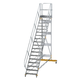 Plattformtreppe fahrbar 45° Stufenbreite 800mm 19 Stufen-Beschreibung lesen