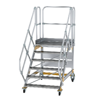 Plattformtreppe fahrbar 45° Stufenbreite 1000mm 6 Stufen-Beschreibung lesen