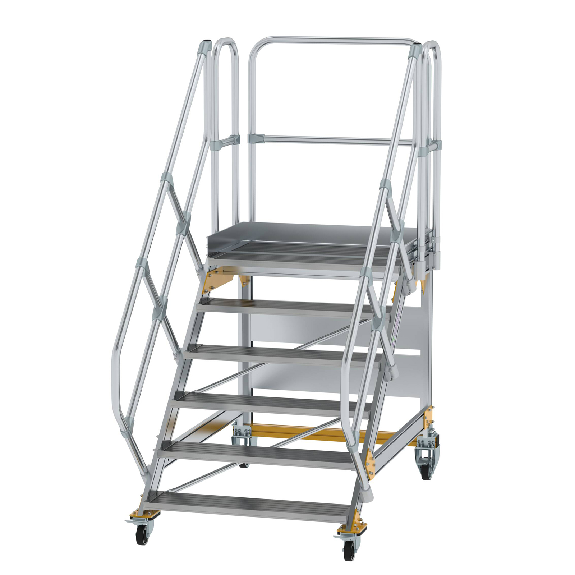 Plattformtreppe fahrbar 45° Stufenbreite 1000mm 6 Stufen Plattformtreppe fahrbar 45° Stufenbreite 1000mm 6 Stufen-Beschreibung lesen