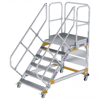 Plattformtreppe fahrbar 45° Stufenbreite 1000mm 6 Stufen-Beschreibung lesen