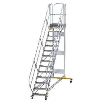 Plattformtreppe fahrbar 45° Stufenbreite 600mm 14 Stufen-Beschreibung lesen
