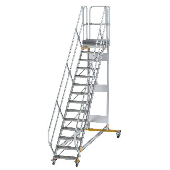 Plattformtreppe fahrbar 45° Stufenbreite 600mm 14 Stufen Plattformtreppe fahrbar 45° Stufenbreite 600mm 14 Stufen-Beschreibung lesen