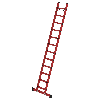 GFK-Stufen-Anlegeleiter mit 12 Stufen mit Traverse