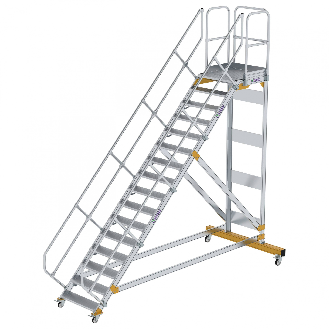 Plattformtreppe fahrbar 45° Stufenbreite 800mm 16 Stufen-Beschreibung lesen