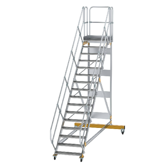 Fahrbare Plattformtreppe 45° mit 16 Stufen-Beschreibung lesen