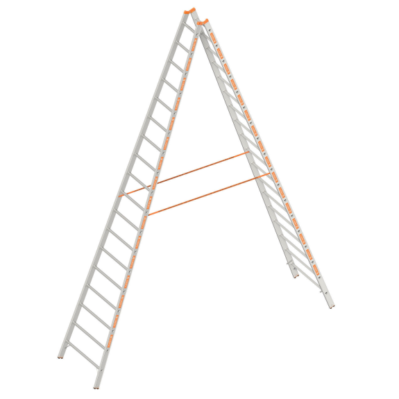 Sprossenstehleiter 2x18 Sprossen-Beschreibung lesen