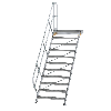 Treppe mit Plattform 45°, Handlauf, 1000mm Stufenbreite, 11 Stufen