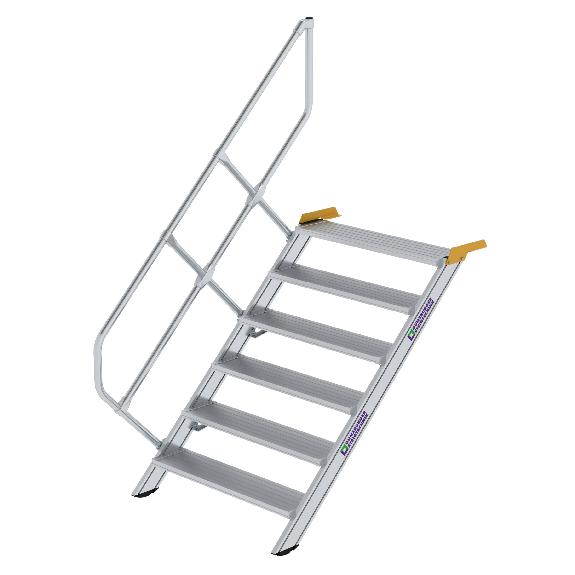Treppe 45° inkl. Handlauf, 1000mm Stufenbreite, 6 Stufen Treppe 45° inkl. Handlauf, 1000mm Stufenbreite, 6 Stufen-Beschreibung lesen