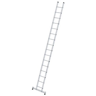Anlegeleiter aus Aluminium mit 16 Sprossen und nivello-Traverse-Beschreibung lesen