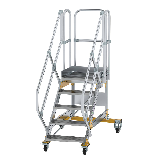 Plattformtreppe fahrbar 45° Stufenbreite 600mm 5 Stufen-Beschreibung lesen