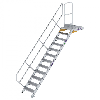 Treppe mit Plattform 45°, Handlauf, 600mm Stufenbreite, 12 Stufen