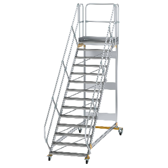 Plattformtreppe fahrbar 45° Stufenbreite 1000mm 14 Stufen-Beschreibung lesen