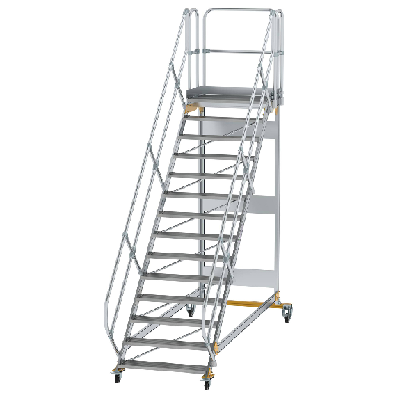 Plattformtreppe fahrbar 45° Stufenbreite 1000mm 14 Stufen Plattformtreppe fahrbar 45° Stufenbreite 1000mm 14 Stufen-Beschreibung lesen