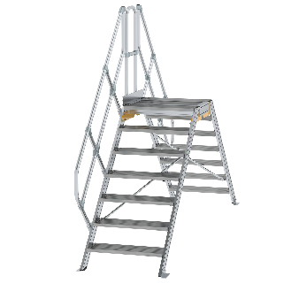 Überstieg 45° inkl. einen Handlauf, Stufenbreite 800mm, 2x7 Stufen-Beschreibung lesen