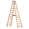 Euroline Holz Sprossenstehleiter 2x12 Sprossen