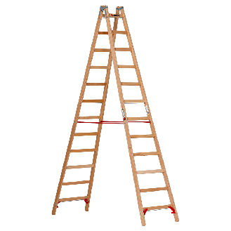 Euroline Holz Sprossenstehleiter 2x12 Sprossen-Beschreibung lesen