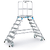 Podestleiter fahrbar mit 2x7 Leichtmetall-Stufen