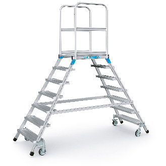 Podestleiter fahrbar mit 2x7 Leichtmetall-Stufen-Beschreibung lesen