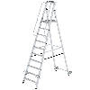 Aluminium-Stehleiter mit Rollen und Griff, 10 Stufen