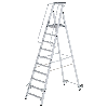 Aluminium-Stehleiter mit Rollen und Griff 10 Stufen