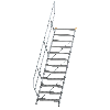 Treppe 45° inkl. Handlauf, 800mm Stufenbreite, 12 Stufen