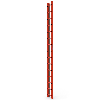 Dachleiter 4,2 m ziegelrot 15 Sprossen-Beschreibung lesen