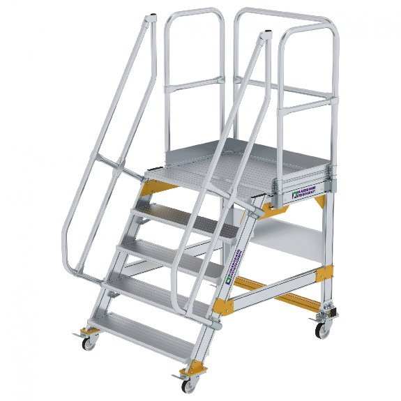 Plattformtreppe fahrbar 60° Stufenbreite 1000mm 5 Stufen Plattformtreppe fahrbar 60° Stufenbreite 1000mm 5 Stufen-Beschreibung lesen