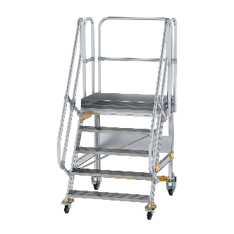 Plattformtreppe fahrbar 60° Stufenbreite 1000mm 5 Stufen-Beschreibung lesen