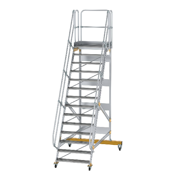 Escalera de plataforma móvil 60° ancho de peldaño 1000 mm 14 peldaños-Leer más