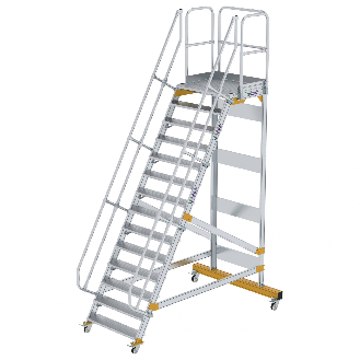 Plattformtreppe fahrbar 60° Stufenbreite 1000mm 14 Stufen-Beschreibung lesen