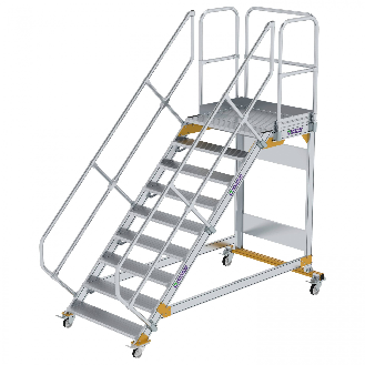 Plattformtreppe fahrbar 45° Stufenbreite 1000mm 9 Stufen-Beschreibung lesen