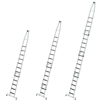 Stufen-Glasreinigerleiter 2-teilig mit clip-step R13 und nivello Traverse 5+7 Stufen-Beschreibung lesen