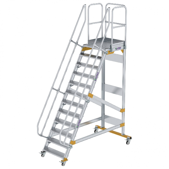 Plattformtreppe fahrbar 60° Stufenbreite 800mm 12 Stufen Plattformtreppe fahrbar 60° Stufenbreite 800mm 12 Stufen-Beschreibung lesen